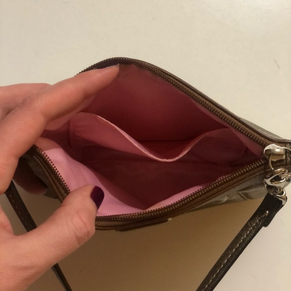 Bronze Metallic Coach Wristlet Clutch - Picture 3 of 3